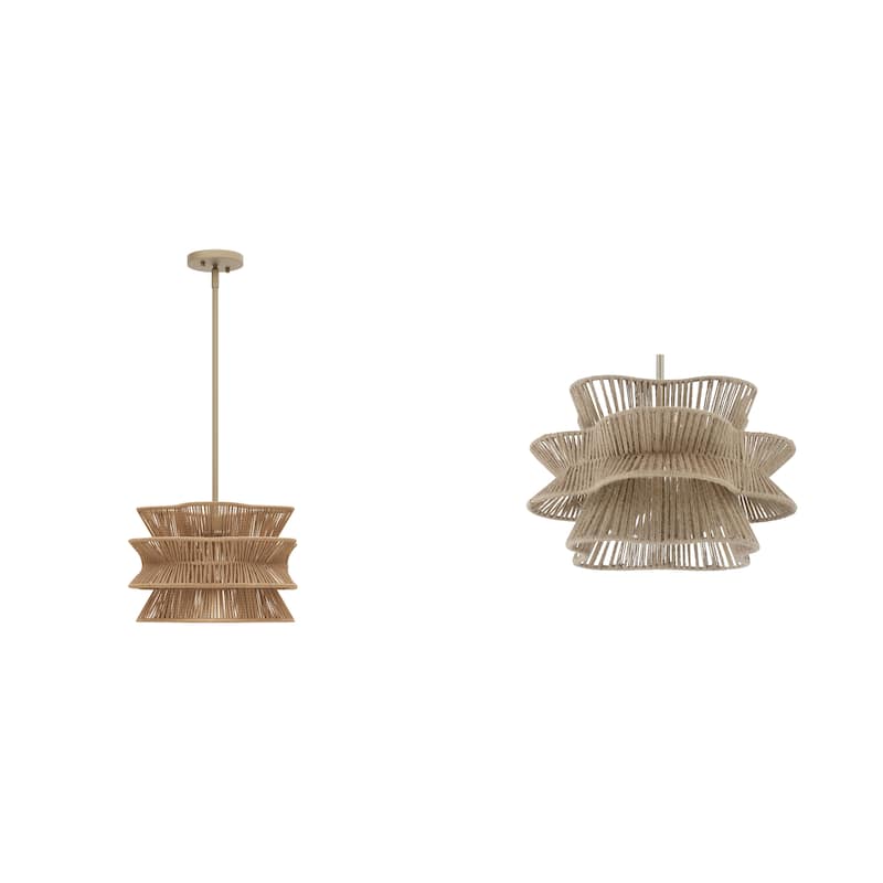 Acroma 1-light Farmhouse Coastal Woven Chandelier for Dining Room with UL Certified