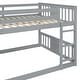 preview thumbnail 11 of 22, Full Over Full Bunk Bed Low Bunk Bed Frame for Kids, Solid Pine Wood Bunk with Ladder, Full-length Guardrails Floor Bed Frame