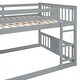 preview thumbnail 11 of 24, Full over Full Bunk Bed with Ladder & Gray Solid Wood