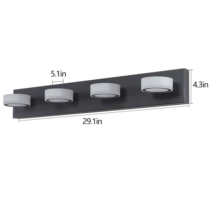29" Modern 4-Light LED Vanity Light,Bathroom Wall Light Fixture for Mirror, Shower, and Bathroom Decor
