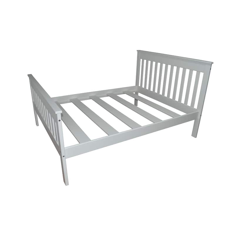Harmony Solid Pine Queen Bed - White - Queen