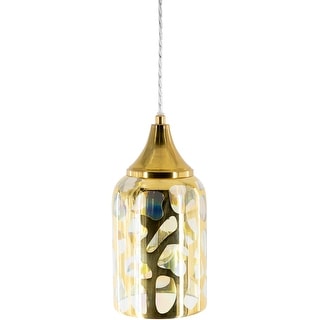 Artistic Weavers Elida Eclectic Golden Glass 1-light Pendant - 12"H x 6"W x 6"D