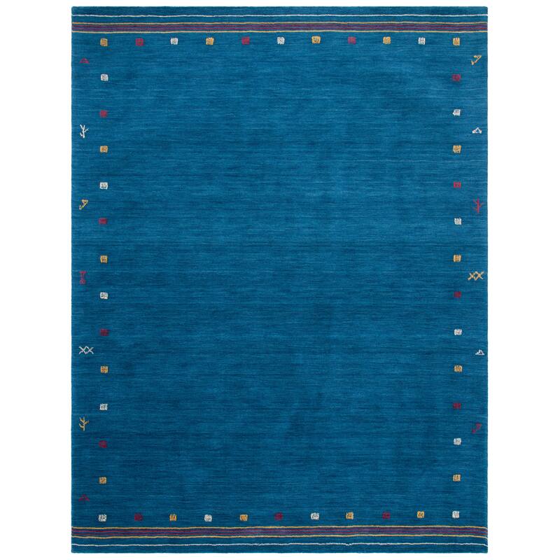 SAFAVIEH Handmade Himalaya Annelene Border Wool Rug - 10' x 14' - Blue