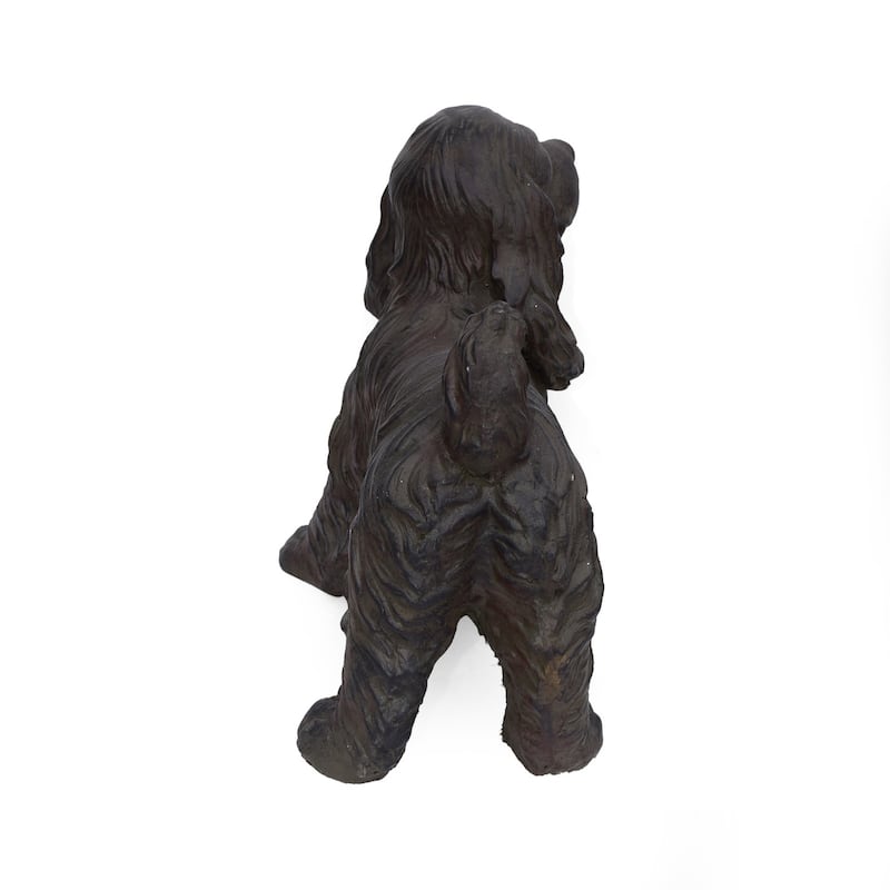 Cast Stone Cocker Spaniel Dog Statue Outdoor Garden Sculpture Brown Finish No Assembly Required - 15.50