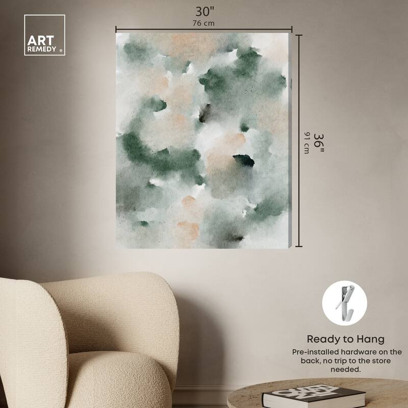 Art Remedy Smoky And Blush Shadows Gallery Wrapped Watercolor Boho Abstracts