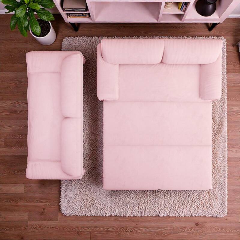 66" Pull Out Sofa Bed, 3-in-1 Convertible Queen Sleeper Sofa with Side Storage, Velvet Loveseat for Living Room Apartment