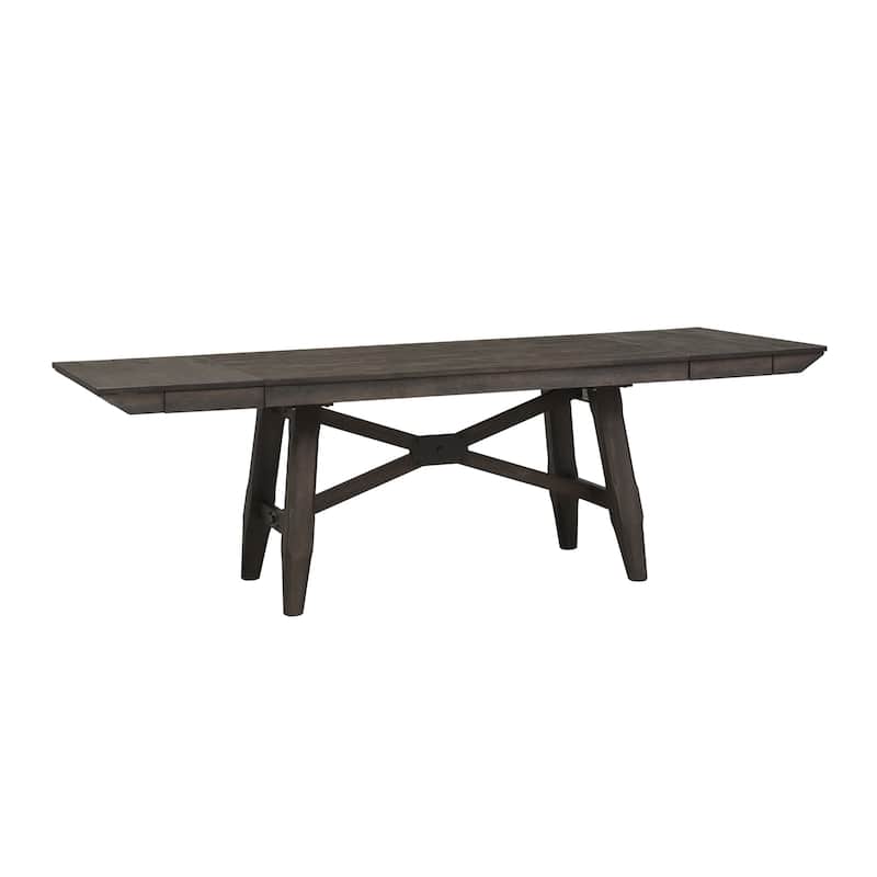 Double Bridge Dark Chestnut Optional 6 Piece Trestle Table Set