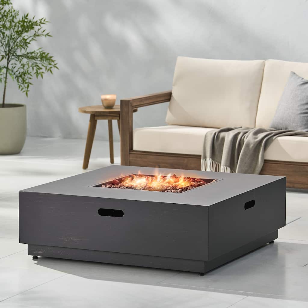 Wellington Outdoor 50,000 BTU Square Fire Pit (No Tank Holder) by Christopher Knight Home