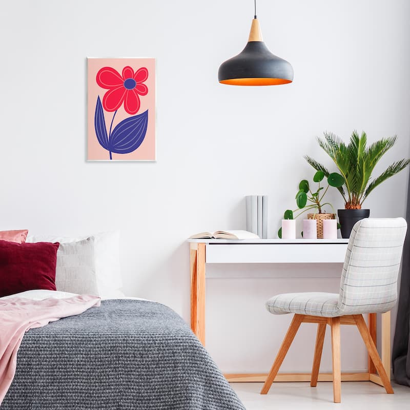 Stupell Playful Bold Red Daisy Wall Plaque Art Design By Martina Pavlova