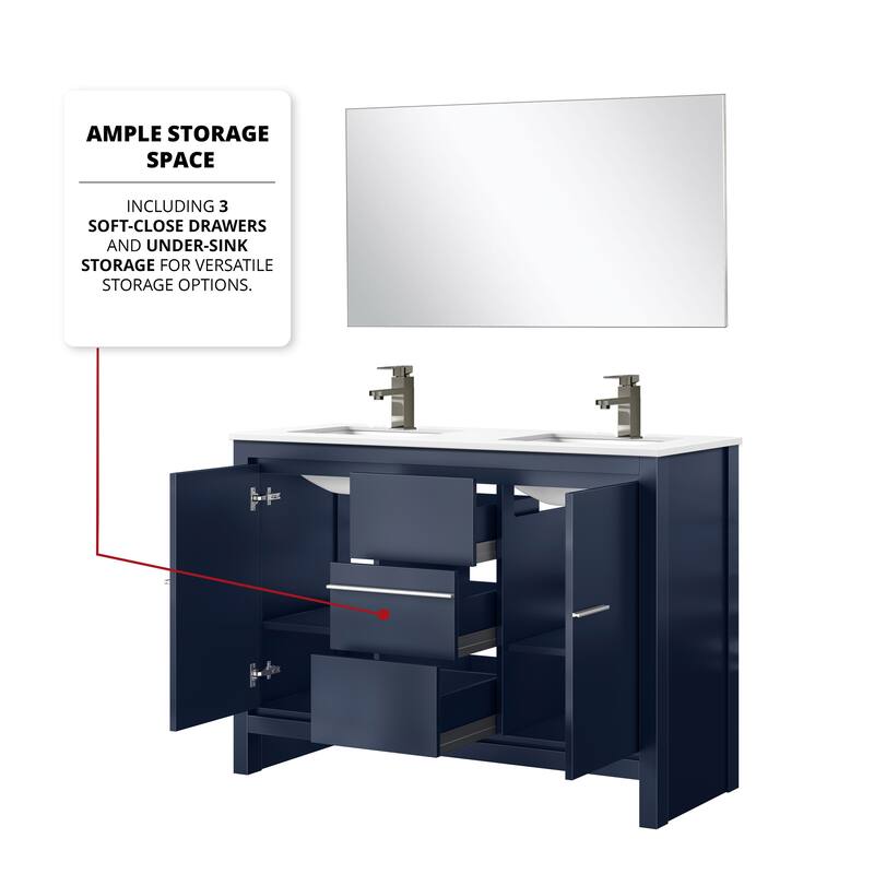Lafarre Bath Vanity with Quartz Top, Sink, Mirror and Chrome Faucet