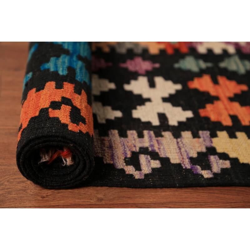 Ll-Over Trellis Kilim Oriental Large Rug Handmade Wool Carpet - 10'1"x 16'0"