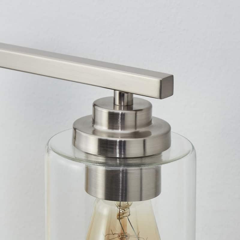 KAWOTI 5-Light Dimmable Bathroom Vanity Light with Clear Glass Shade