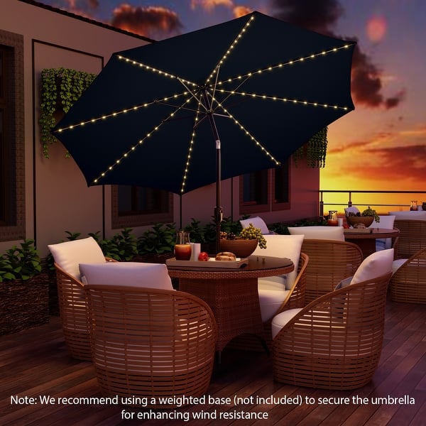 10 ft patio table umbrella Garvee 10 ft Patio Umbrella with Solar Lights, Durable 8 Ribs, Tilt & Crank Mechanism, Waterproof UV Protection, Beige for Garden Backyard Poolside
