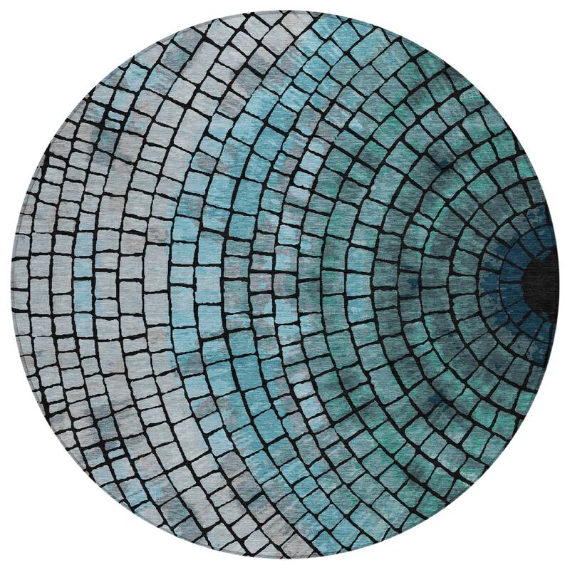 Machine Washable Indoor/ Outdoor Mosaic Rome Chantille Rug