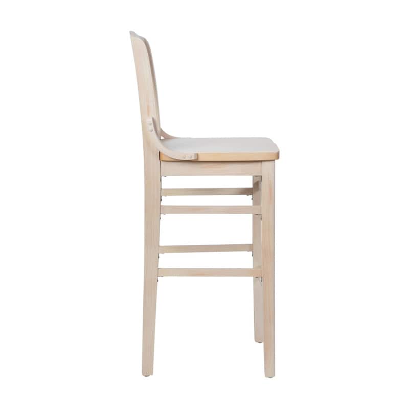 School House Back Wood Restaurant Dining Barstool - 18.5"W x 18.75"D x 44"H