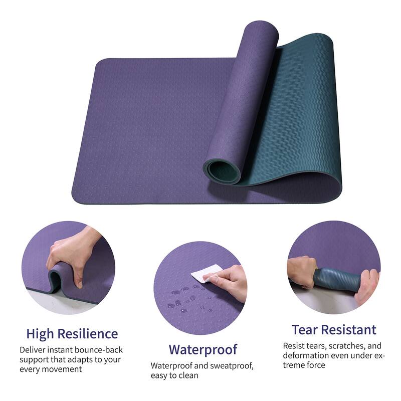 72"x24" TPE Yoga Mat, Non-Slip Eco-Friendly for Home Pilate
