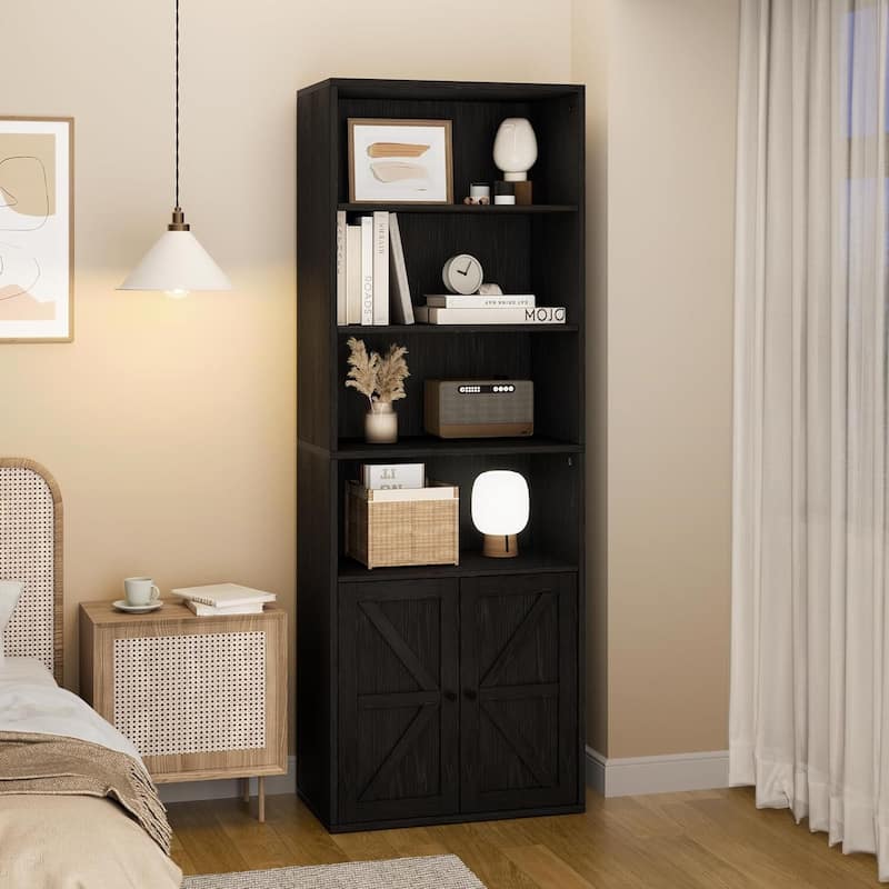 Tall Bookcase with Doors