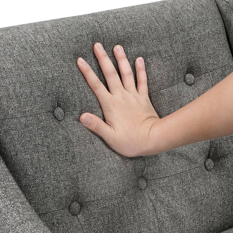 Laertes 26" Textured Fabric Accent Chair - Button-Tufted Chair Back