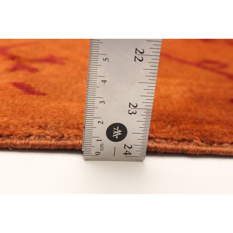 ECARPETGALLERY Hand-knotted Color Transition Burnt Orange Wool Rug - 2'8 x 7'7