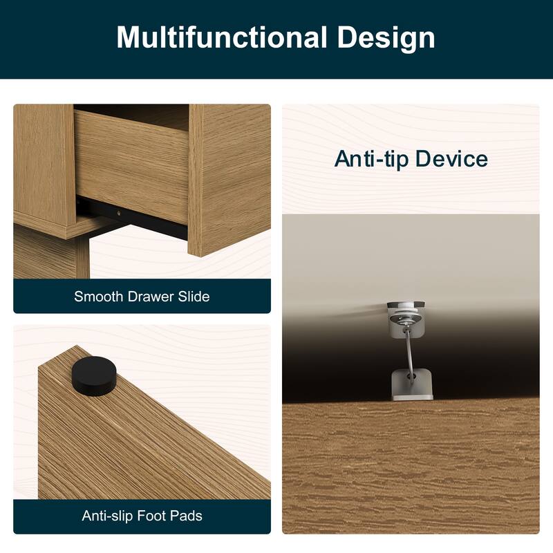 3-Drawer Bedside Table