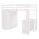 preview thumbnail 45 of 54, Twin/ Full Size Loft Bed Frame with 3 Drawers, Desk and Wardrobe, Solid Wood Versatility Storage Bed Frame for Kids, Teens