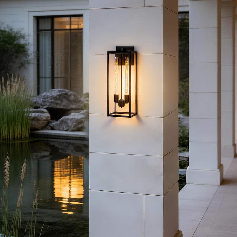 1-light/2-light Metal Outdoor Wall Sconce Weather-resistant