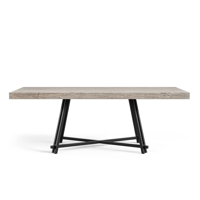 Furniture of America Evrena Modern Black 84-inch Solid Wood Dining Table