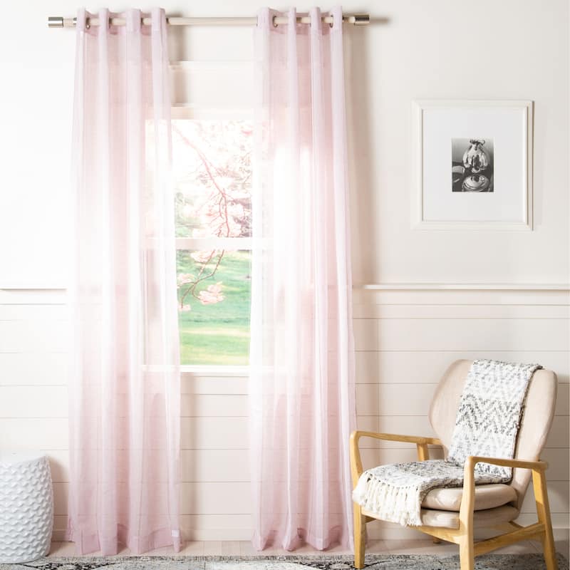 SAFAVIEH Vala Semi-Sheer Window Curtain Panel - 52Wx84L - Lavender