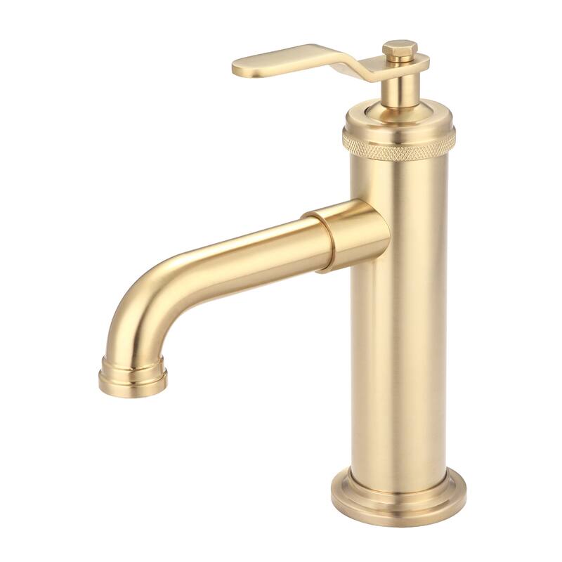 Water Creation Modern Streamlined Cylindrical Single Faucet - Gold