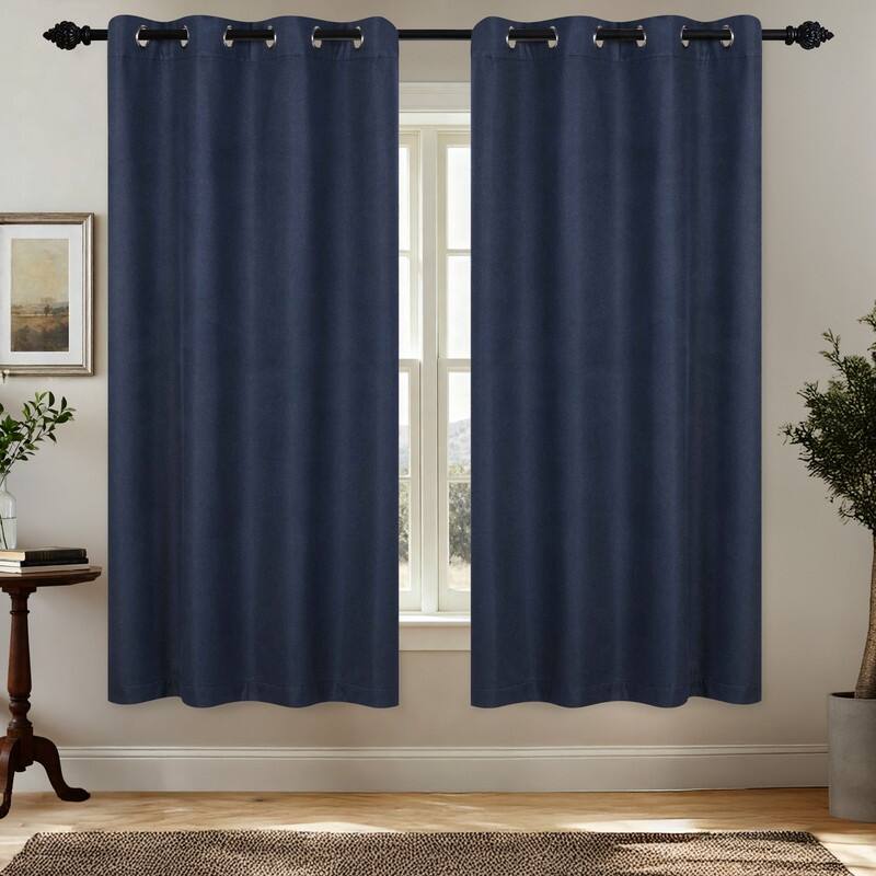 Superior Nyan 100% Blackout Grommet Curtains, Set of 2 Panels