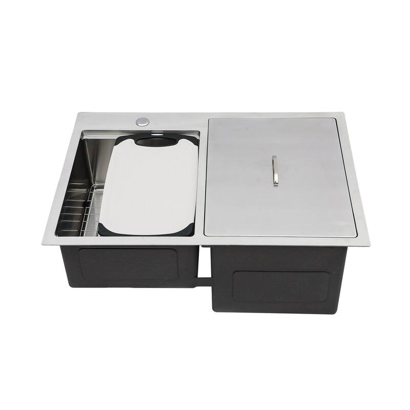 Double Bowl Drop-In Stainless Steel Sink with Workstation