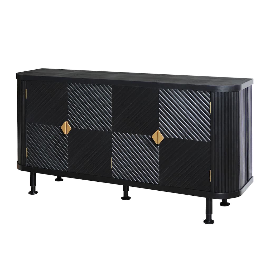 Black Accent Storage Cabinet Buffet Cabinet Sideboard Coffee Cabinet