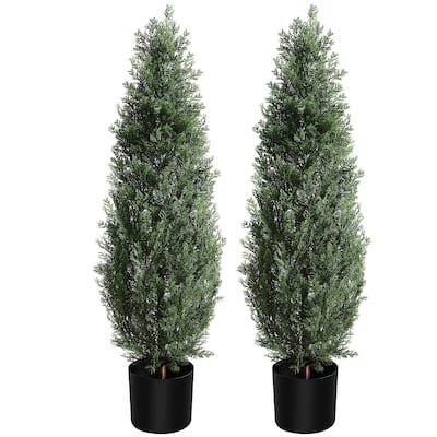 Artificial Topiary Tree 2-Set,Artificial Cedar Topiary Trees for Outdoor & Indoor Decor
