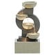 preview thumbnail 5 of 9, Grey Curves and Cascading Bowls Resin Outdoor Fountain with LED Lights