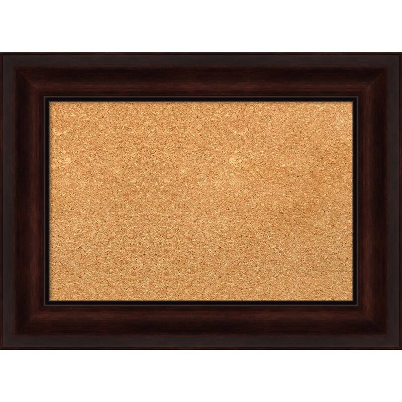 Coffee Bean Brown Framed Cork Bulletin Memo Board - 23-Inch x 17-Inch