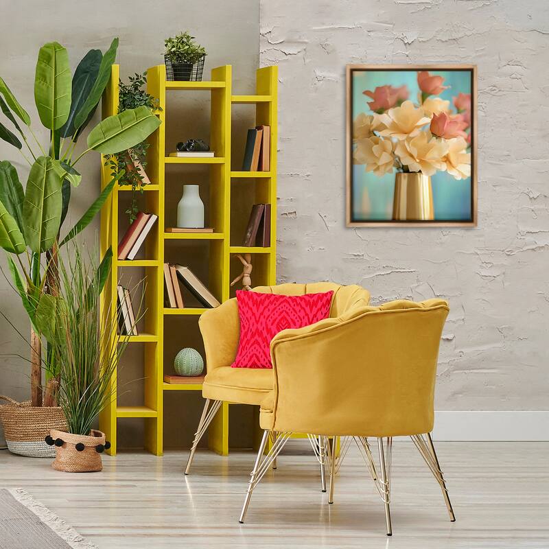 Stupell Modern Day Floral Bouquet Framed Floater Canvas Wall Art Design By Franklyn Gregory