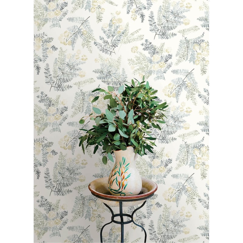 Chesapeake Frith Sea Green Botanical Wallpaper