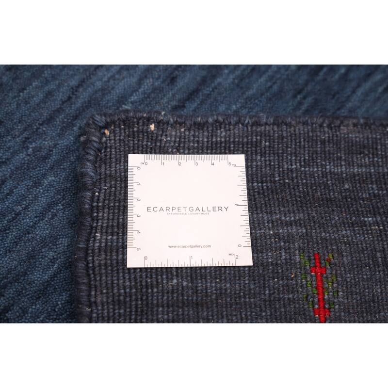 ECARPETGALLERY Hand Loomed Kashkuli Gabbeh Dark Blue Wool Rug - 5'4 x 7'7