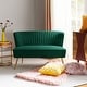 preview thumbnail 53 of 114, HULALA HOME Monica Modern Velvet Curved Tufted Back Loveseat with Metal Tapered Legs GREEN