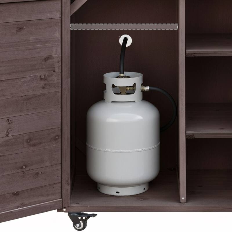 Roomfitters 78.3" Outdoor Kitchen Island with Foldable Grill Table, Stainless Steel Top & Tilt Trash Can Storage