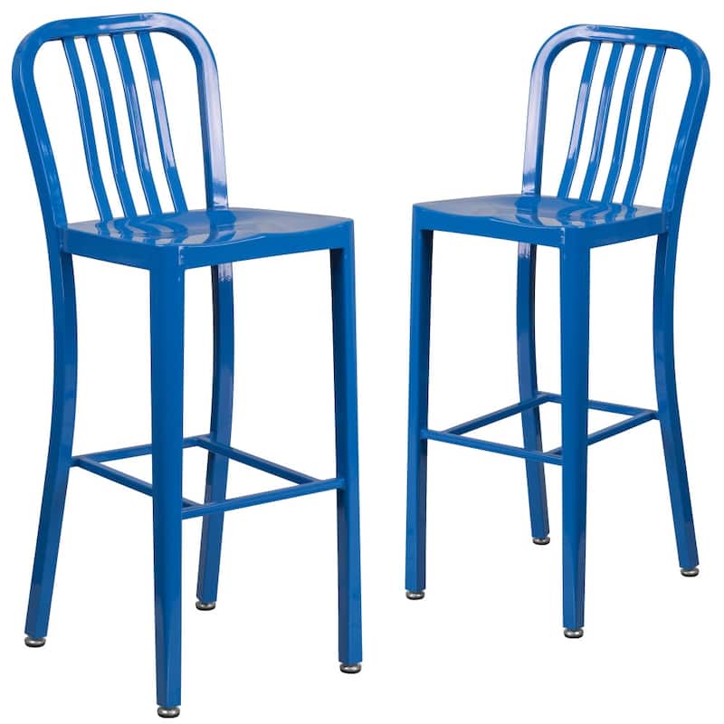 Indoor/Outdoor Commercial Grade Metal Modern Barstools (Set of 2)