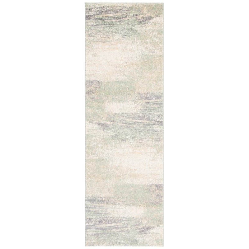 SAFAVIEH Adirondack Brynn Modern Abstract Rug - 2'6" x 8' Runner - Ivory/Sage - Runner