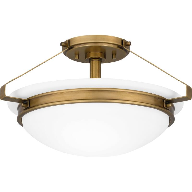Quoizel Semi-Flush Mount 2-Light Semi-Flush Mount in Weathered Brass