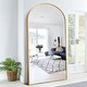 preview thumbnail 9 of 20, Arched Metal Full-length Standing Floor Mirror 67x30 - Gold