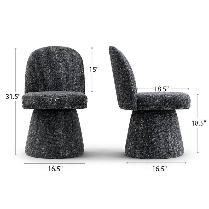 Upholstered Swivel Dining Chair(Set of 4)