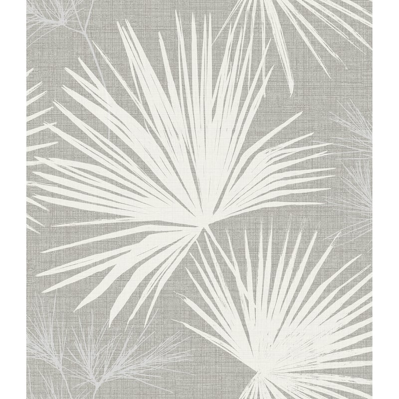 A-Street Prints Hatteras Grey Palms Wallpaper