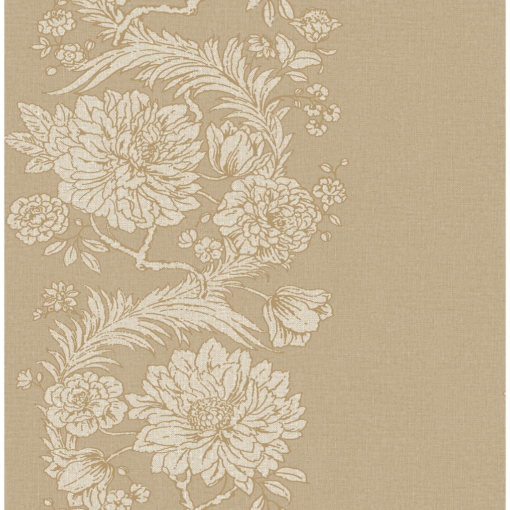 Chris Loves Julia x A-Street Prints Gisela Neutral Floral Columns Wallpaper