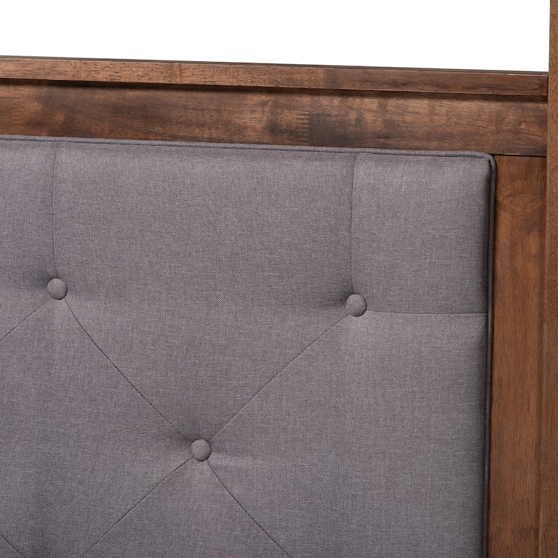 Carbon Loft Osoba Modern and Contemporary Platform Canopy Bed-Grey/Walnut Brown