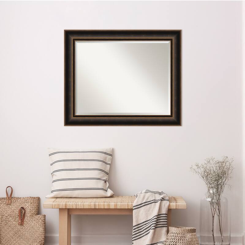 Villa Oil Rubbed Bronze Beveled Wood Framed Wall Mirror - Villa Oil Rubbed Bronze