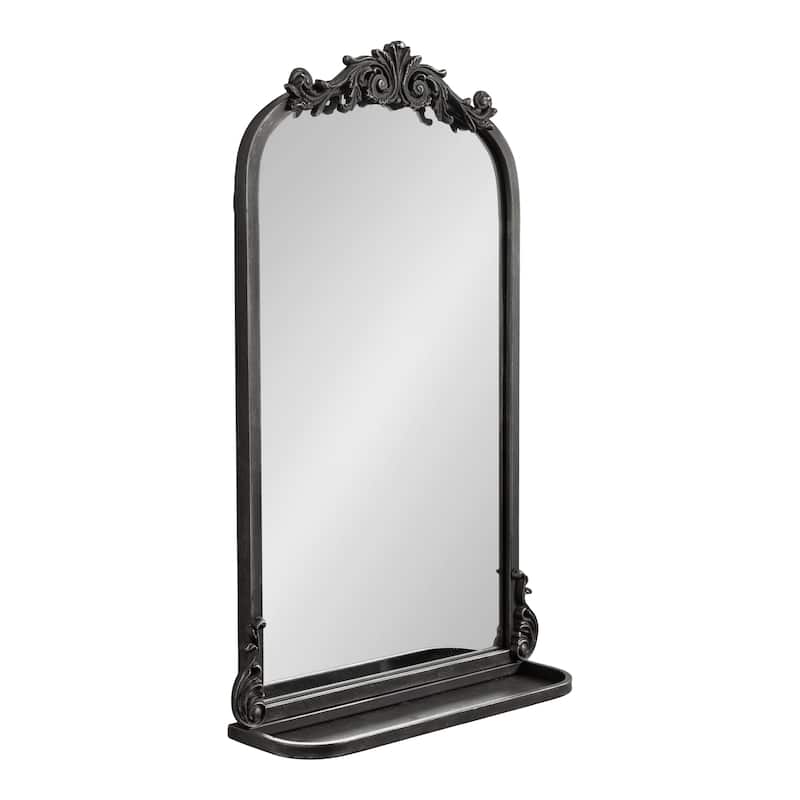 Kate and Laurel Arendahl Traditional Arch Mirror with Shelf - 16x25 - Black